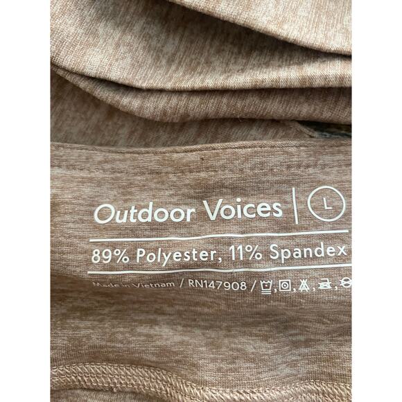 Outdoor Voices Two Piece Yoga Outfit Top M Bottoms L Pink Colorblock - Picture 4 of 4